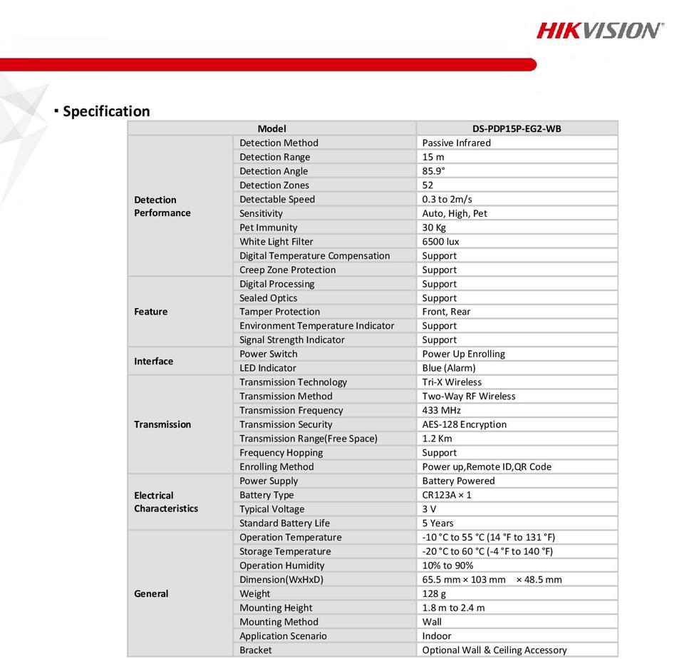 Hikvision DS-PDP15P-EG2-WB AX Pro Wireless PIR Detector 1
